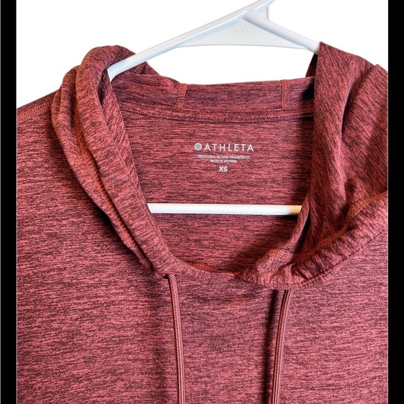 Athleta Uptempo Cropped Long Sleeve Burgundy Hoodie Size XS - Picture 4 of 6